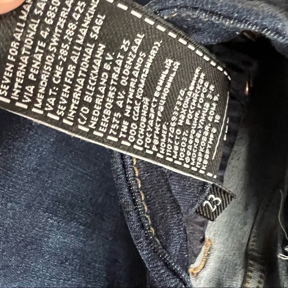 7 for all Mankind Slim Illusion Mid Rise Ankle Skinny in Tried & True Dark Wash - Picture 7 of 11